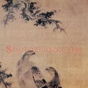 明代 林良《双鹰图》国画花鸟作品图片赏析
