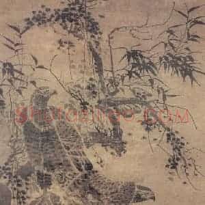 明代 林良《双鹰图》国画花鸟作品图片赏析