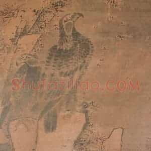 明代 林良《双鹰图》国画花鸟作品图片赏析
