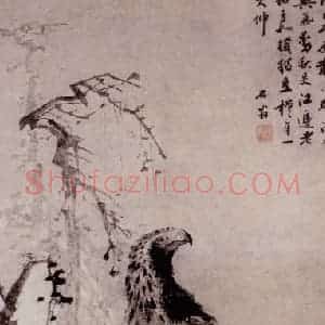 明代 林良《古木苍鹰图》国画花鸟作品图片赏析