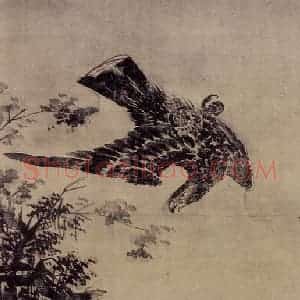 明代 林良《秋鹰图》国画花鸟作品图片赏析