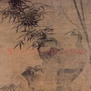 明代 林良《孔雀图》国画花鸟作品图片赏析