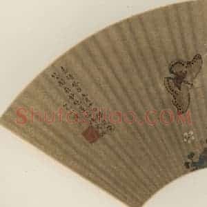 明代 陆治《花间蜂蝶》国画花鸟作品图片赏析