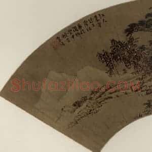 明代 蓝瑛《江天暮雪》国画山水作品图片赏析