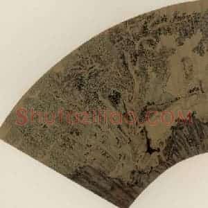 明代 陈洪绶《蕉阴读书》国画综合作品图片赏析