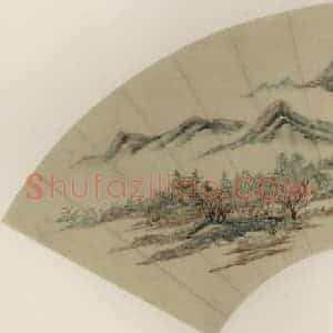 清代 王时敏《春溪泛艇》国画山水作品图片赏析