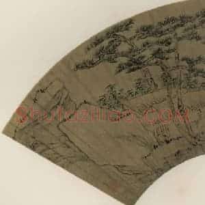 清代 萧云从《松竹茅檐》国画山水作品图片赏析