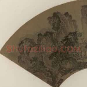 明代 唐寅《山居客至》国画山水作品图片赏析