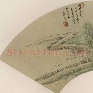 清代 王翚《湖村暮色》国画山水作品图片赏析