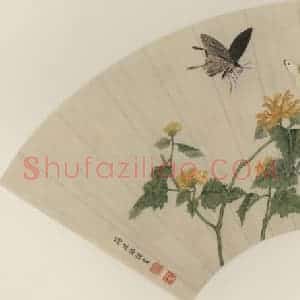 清代 蒋廷锡《秋花蛱蝶》国画花鸟作品图片赏析
