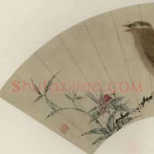 清代 华岩《红叶画眉》国画花鸟作品图片赏析