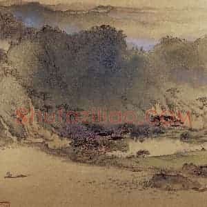 1995年 宋文治《江南春》国画山水写意作品图片赏析
