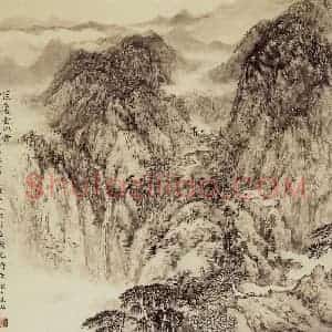 1995年 宋文治《匡庐云山图》国画山水写意作品图片赏析