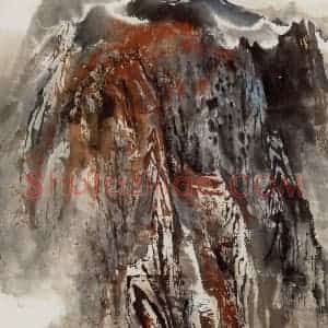 1977年 宋文治《巫山高秋》国画山水写意作品图片赏析