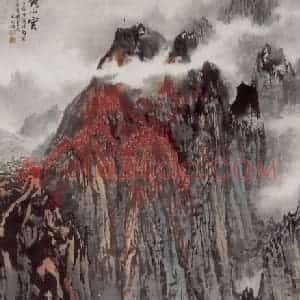 1977年 宋文治《黄山云》国画山水写意作品图片赏析