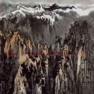 70年代 宋文治《黄山图》国画山水写意作品图片赏析
