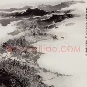 1981年 宋文治《洞庭雨后》国画山水写意作品图片赏析