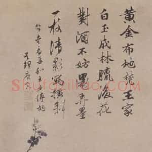 明代 唐寅《梅花图》国画花鸟作品图片赏析