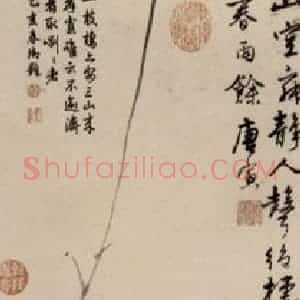 明代 唐寅《古槎鸲鹆图》国画花鸟作品图片赏析
