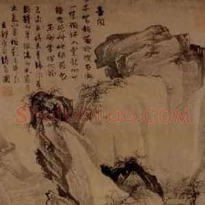 明代 唐寅《骑驴归思图》国画山水作品图片赏析