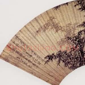 明代 唐寅《雨竹图》国画花鸟作品图片赏析