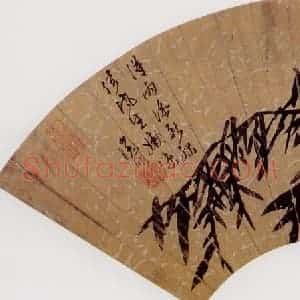 明代 唐寅《雨竹图》国画花鸟作品图片赏析