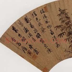 明代 唐寅《蜀葵图》国画花鸟作品图片赏析