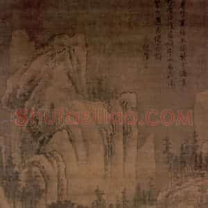明代 唐寅《雪林寻诗图》国画山水作品图片赏析