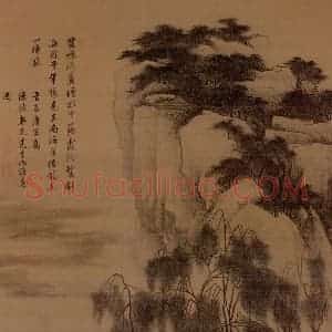 明代 唐寅《落霞孤鹜图》国画山水作品图片赏析
