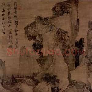 明代 唐寅《钱塘景物图》国画山水作品图片赏析