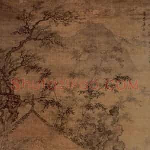 明代 唐寅《竹亭高士图》国画山水作品图片赏析