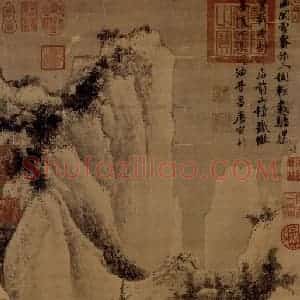 明代 唐寅《函关雪霁图》国画山水作品图片赏析