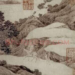 明代 唐寅《南游图》国画山水作品图片赏析