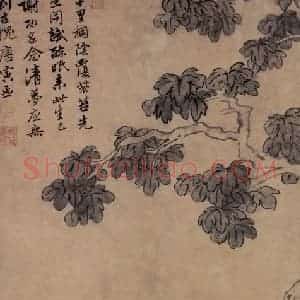 明代 唐寅《桐荫清梦图》国画人物作品图片赏析