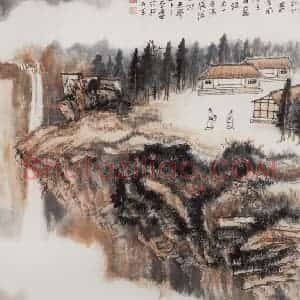 张大千《千山渴雨图轴》国画山水作品图片赏析