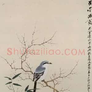张大千《古木幽禽图轴》国画花鸟作品图片赏析