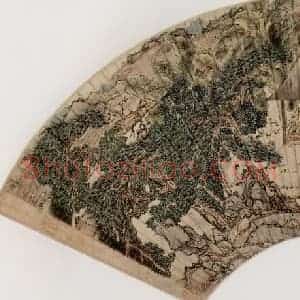 1638年 陈洪绶《烹茶图扇》国画人物工笔作品图片赏析