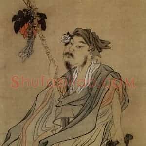 1639年 陈洪绶《阮修沽酒图轴》国画人物工笔作品图片赏析