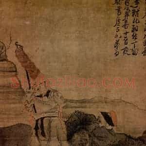 1646年 陈洪绶《苏李泣别图轴》国画人物工笔作品图片赏析