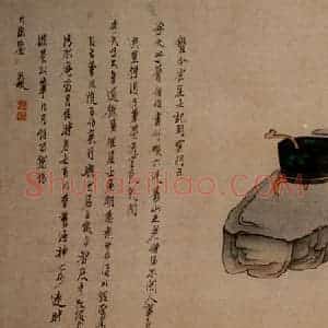 1646年 陈洪绶《华山五老图卷》国画人物工笔作品图片赏析