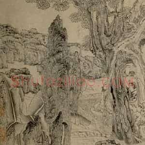1647年 陈洪绶《雅集图卷》国画人物工笔作品图片赏析