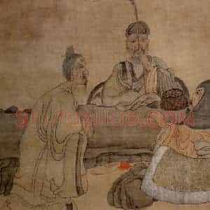 1647年 陈洪绶《高隐图卷》国画人物工笔作品图片赏析