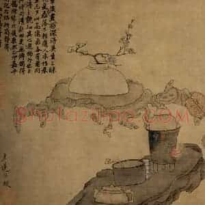 1647年 陈洪绶《高隐图卷》国画人物工笔作品图片赏析