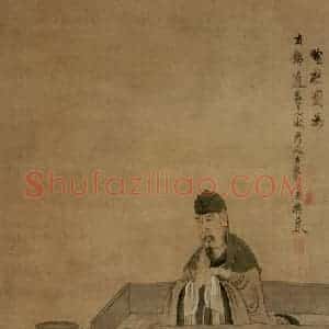 1649年 陈洪绶《吟梅图轴》国画人物工笔作品图片赏析