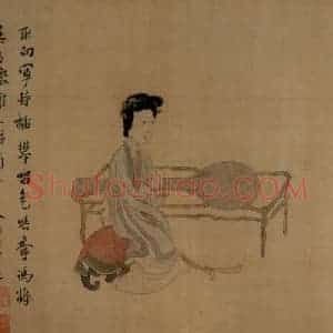 1649年 陈洪绶《南生鲁四乐图卷》国画人物工笔作品图片赏析