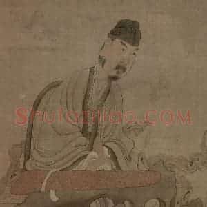 1649年 陈洪绶《授徒图轴》国画人物工笔作品图片赏析