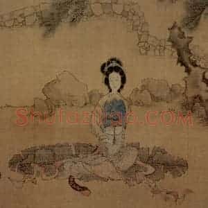 1649年 陈洪绶《何天章行乐图卷》国画人物工笔作品图片赏析