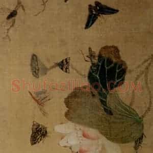 1649年 陈洪绶《百蝶图卷》国画花鸟工笔作品图片赏析
