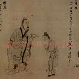 1650年 陈洪绶《陶渊明故事图卷》国画人物工笔作品图片赏析