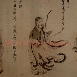 1650年 陈洪绶《陶渊明故事图卷》国画人物工笔作品图片赏析